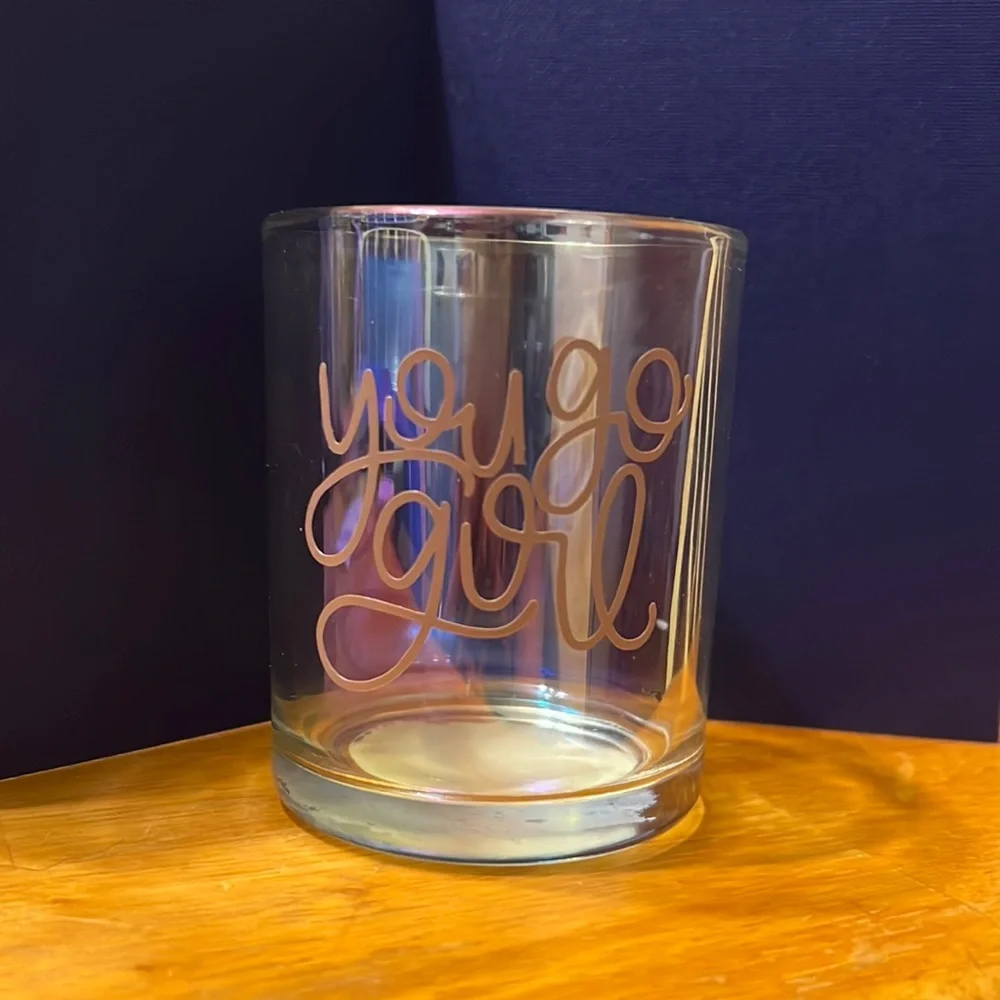 “You go girl” glass candle holder - Picture 1 of 4